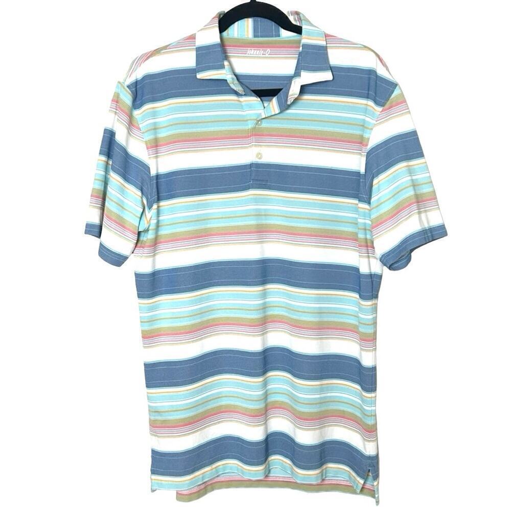 Johnnie-O Men’s Erwin Lake Multicolored Striped Performance Polo Size Medium
